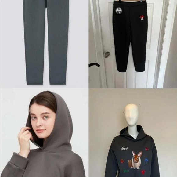 Uniqlo Customized Tracksuit Hooded Sweatshirt Pants Set Casual Sweat Suit M NWOT - Picture 1 of 16